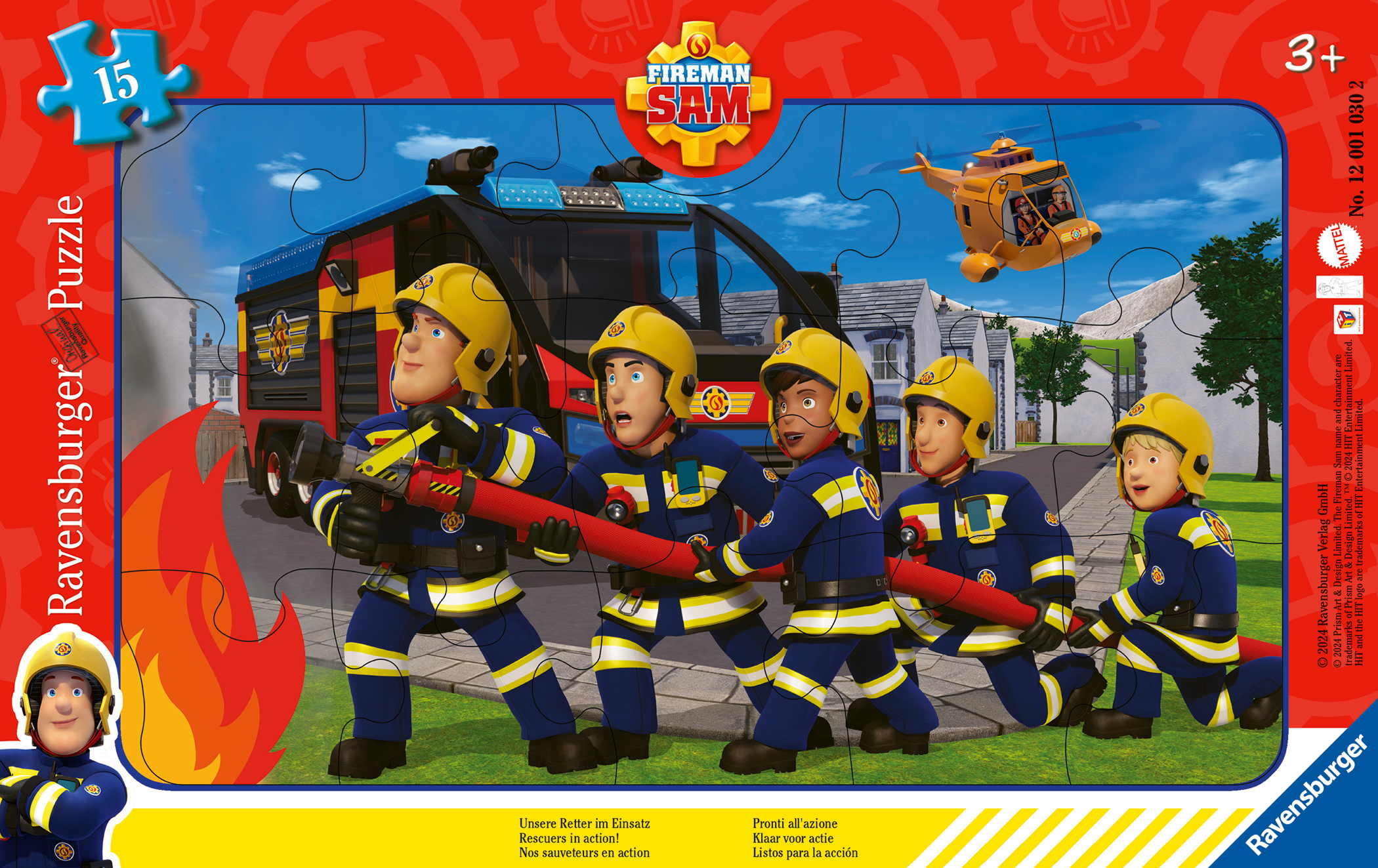 15 Teile Ravensburger Kinder Rahmen Puzzle Feuerwehrmann Sam Unsere Retter im Einsatz 12001030