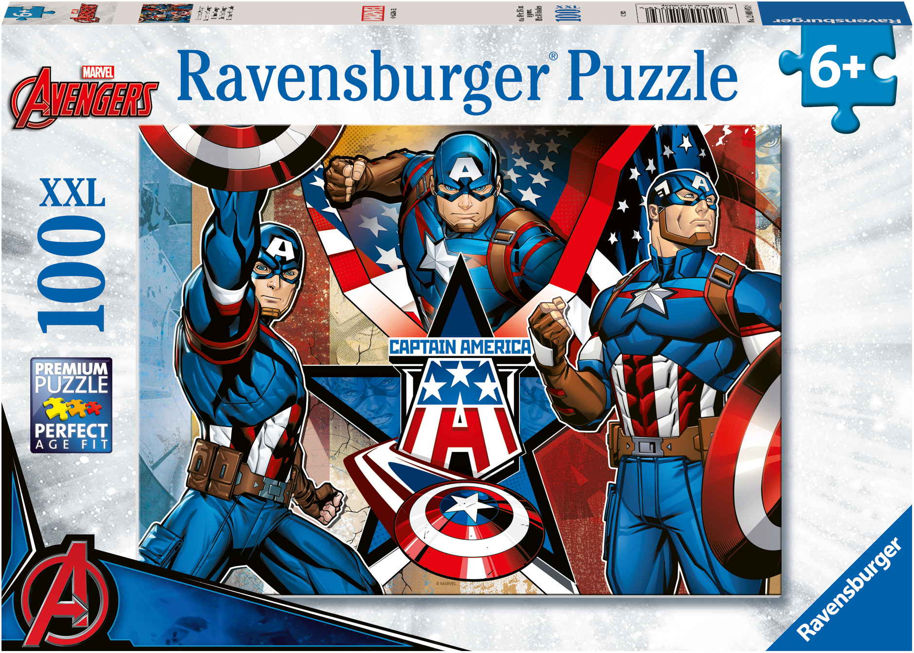 100 Teile Ravensburger Kinder Puzzle XXL Avengers Der erste Avenger 12001073