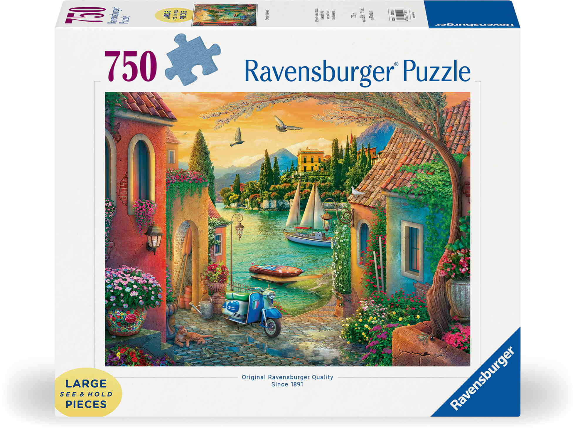 750 Teile Ravensburger Puzzle Large Pieces Große Teile Idyllischer Comer See 12001516