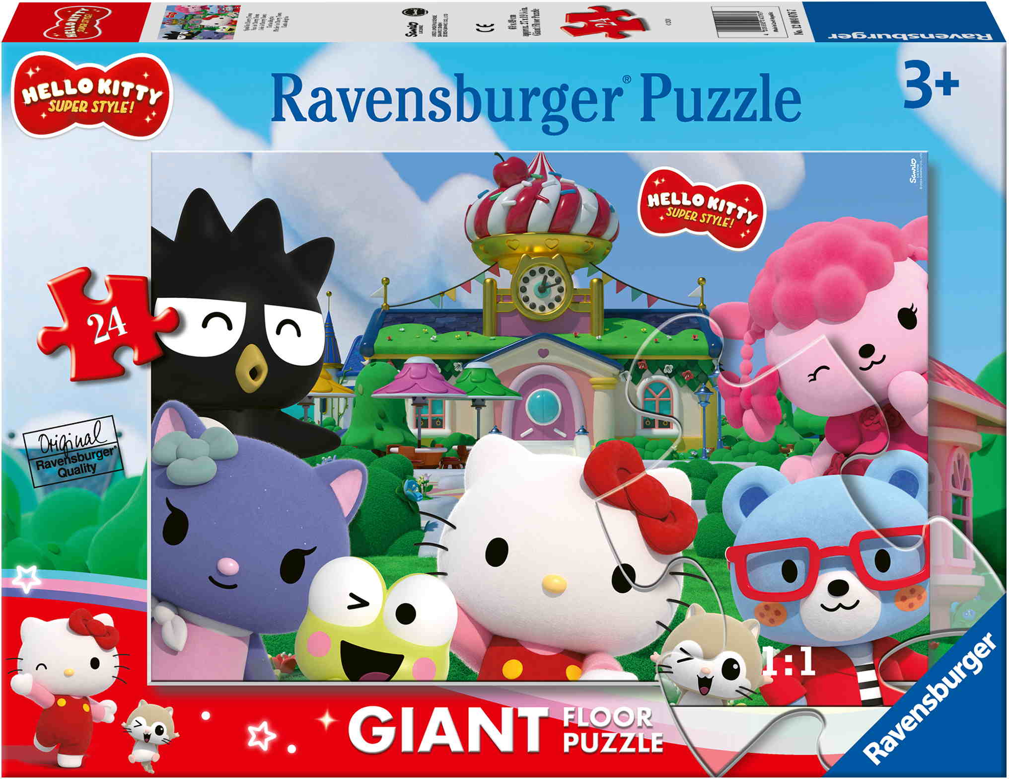 24 Teile Ravensburger Kinder Puzzle Giant Floor Puzzle Bodenpuzzle Spaß in Cherry Town 12004076