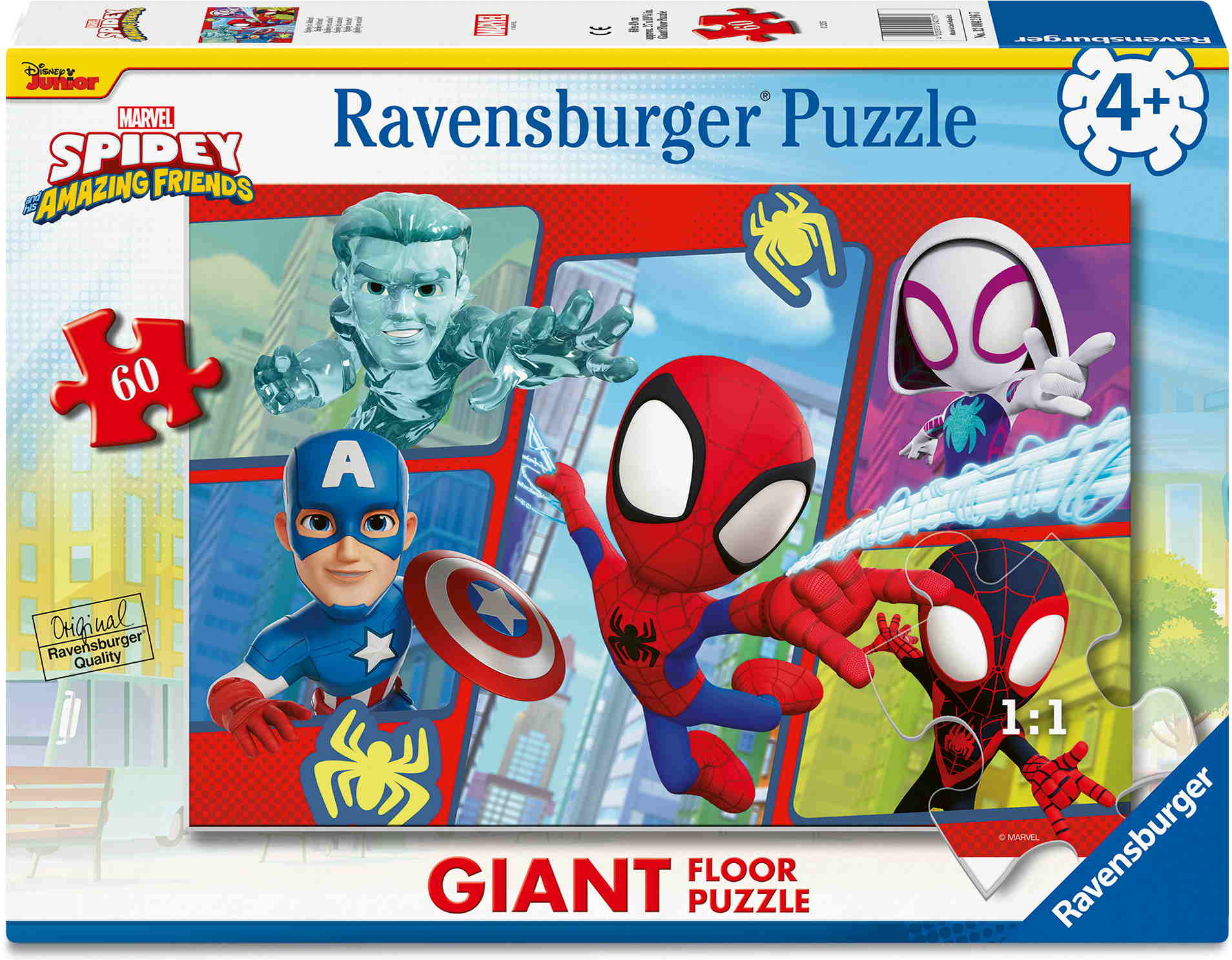 60 Teile Ravensburger Kinder Puzzle Giant Floor Puzzle Bodenpuzzle Spidey in Aktion! 12004216