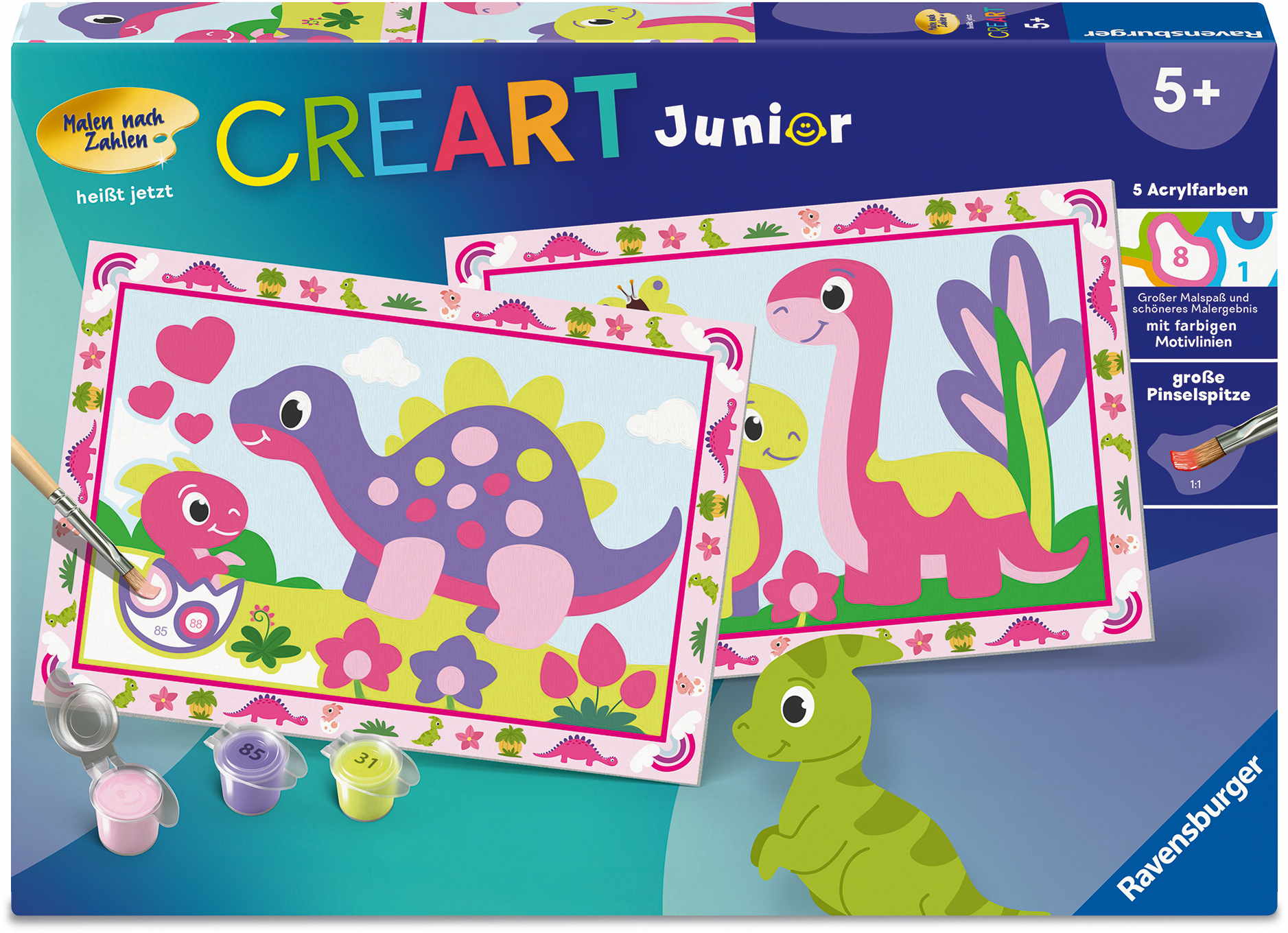 Ravensburger Malen nach Zahlen CREART Junior Bunte Dinosaurier 12023113