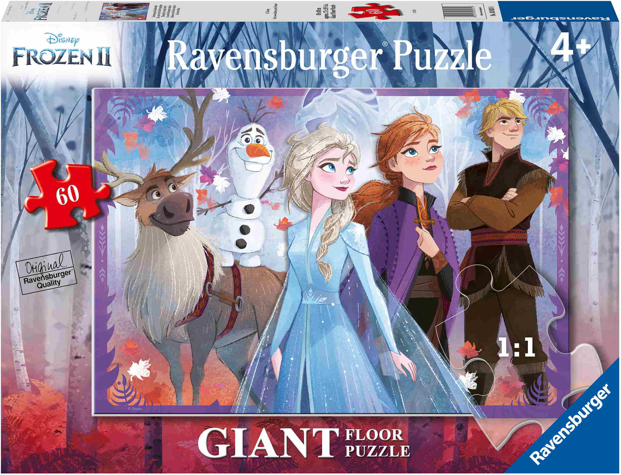 60 Teile Ravensburger Kinder Puzzle Giant Floor Puzzle Bodenpuzzle Unterwegs im Zauberwald 03031