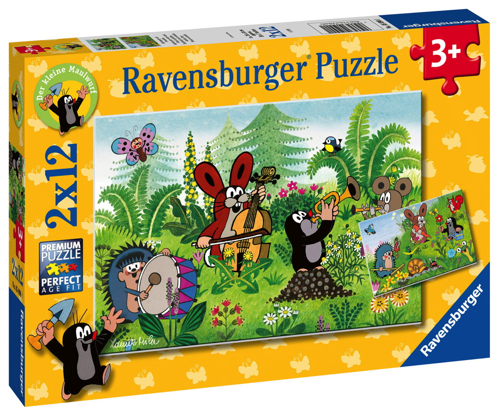 2 x 12 Teile Ravensburger Kinder Puzzle Gartenparty mit Freunden 05090