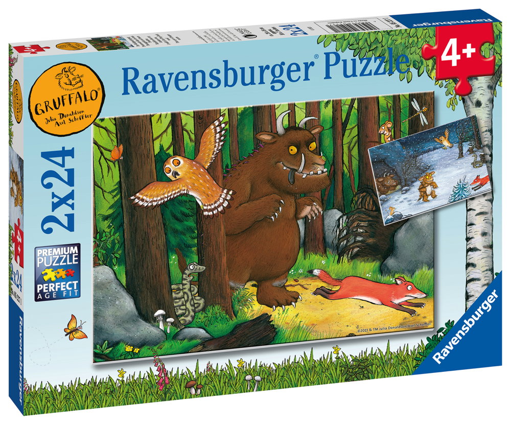 2 x 24 Teile Ravensburger Kinder Puzzle Gr�ffelo Der Waldspaziergang 05227