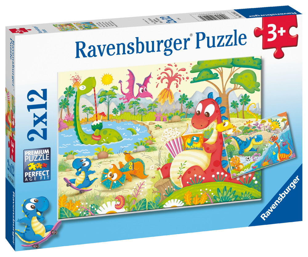 2 x 12 Teile Ravensburger Kinder Puzzle Lieblingsdinos 05246