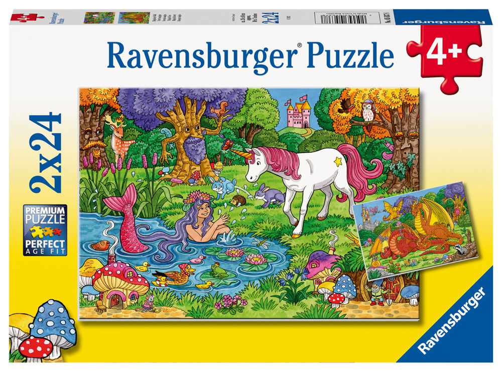 2 x 24 Teile Ravensburger Kinder Puzzle Magischer Wald 05637