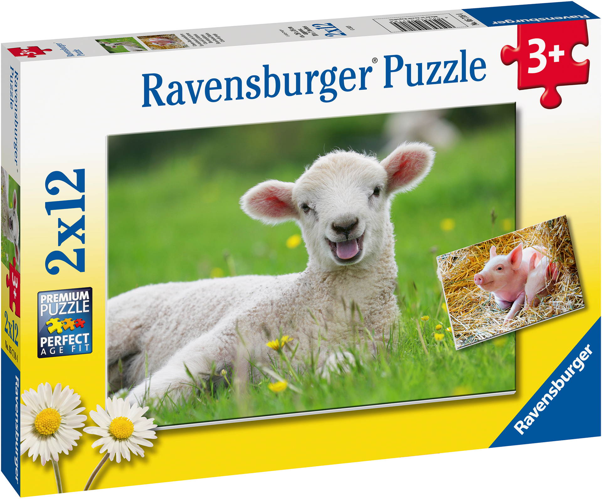2 x 12 Teile Ravensburger Kinder Puzzle Unsere Bauernhoftiere 05718