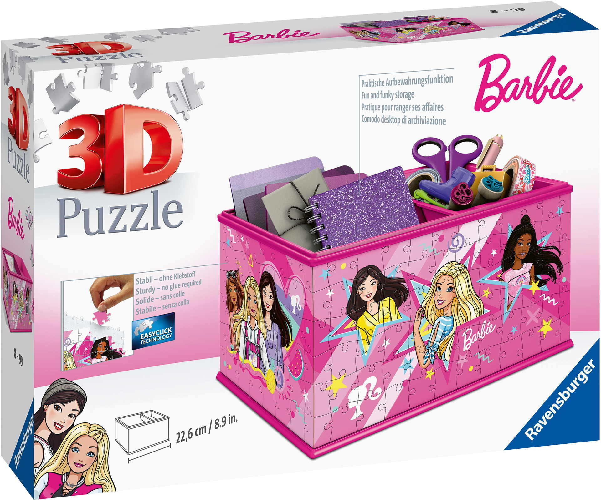 216 Teile Ravensburger 3D Puzzle Aufbewahrungsbox Barbie 11584