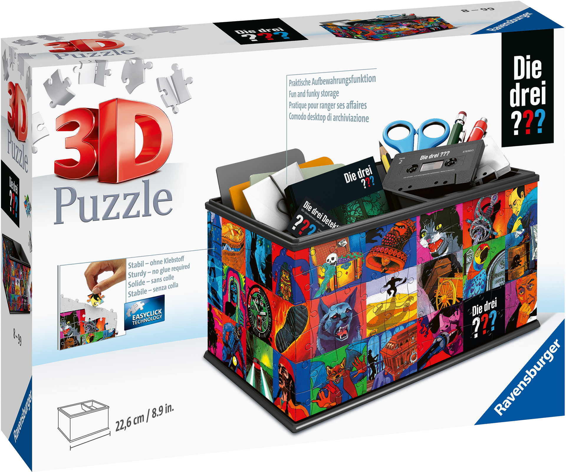 216 Teile Ravensburger 3D Puzzle Aufbewahrungsbox Die drei ??? 11589
