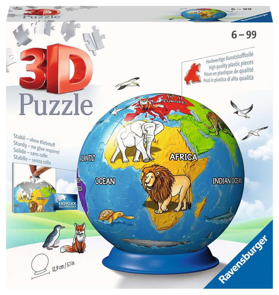 72 Teile Ravensburger 3D Puzzle Ball Kindererde 11840