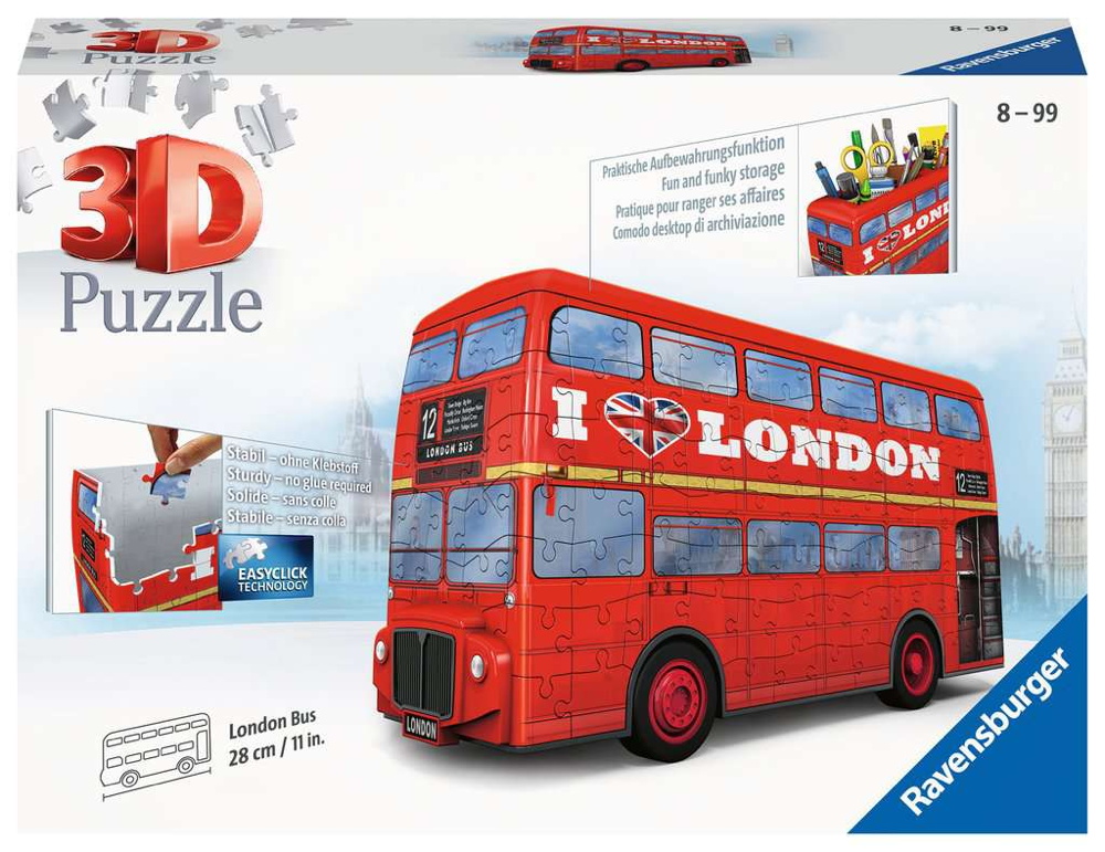 216 Teile Ravensburger 3D Puzzle Bus London 12534