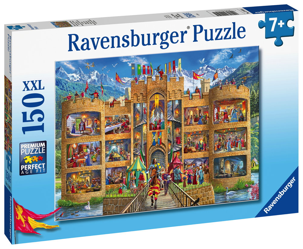150 Teile Ravensburger Kinder Puzzle XXL Blick in die Ritterburg 12919