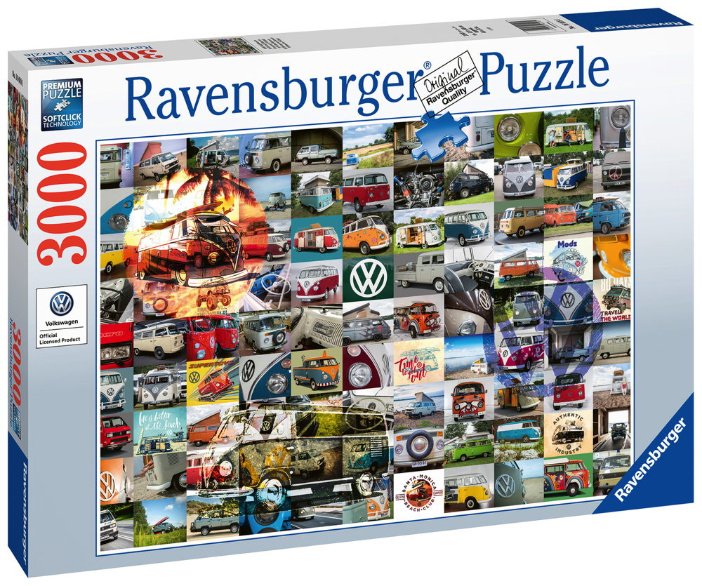 3000 Teile Ravensburger Puzzle 99 VW Bulli Moments 16018