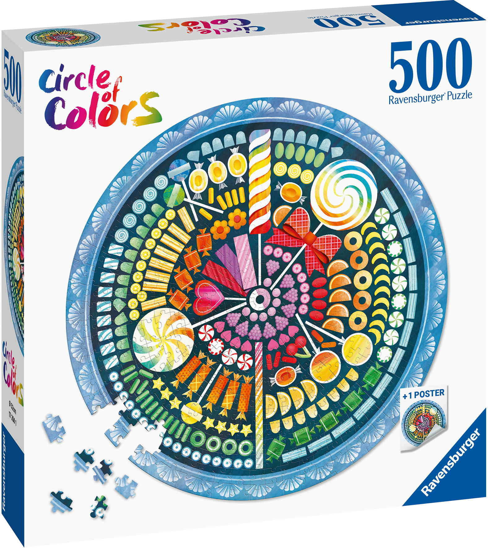 500 Teile Ravensburger Puzzle rund Circle of Colors Candy 17350