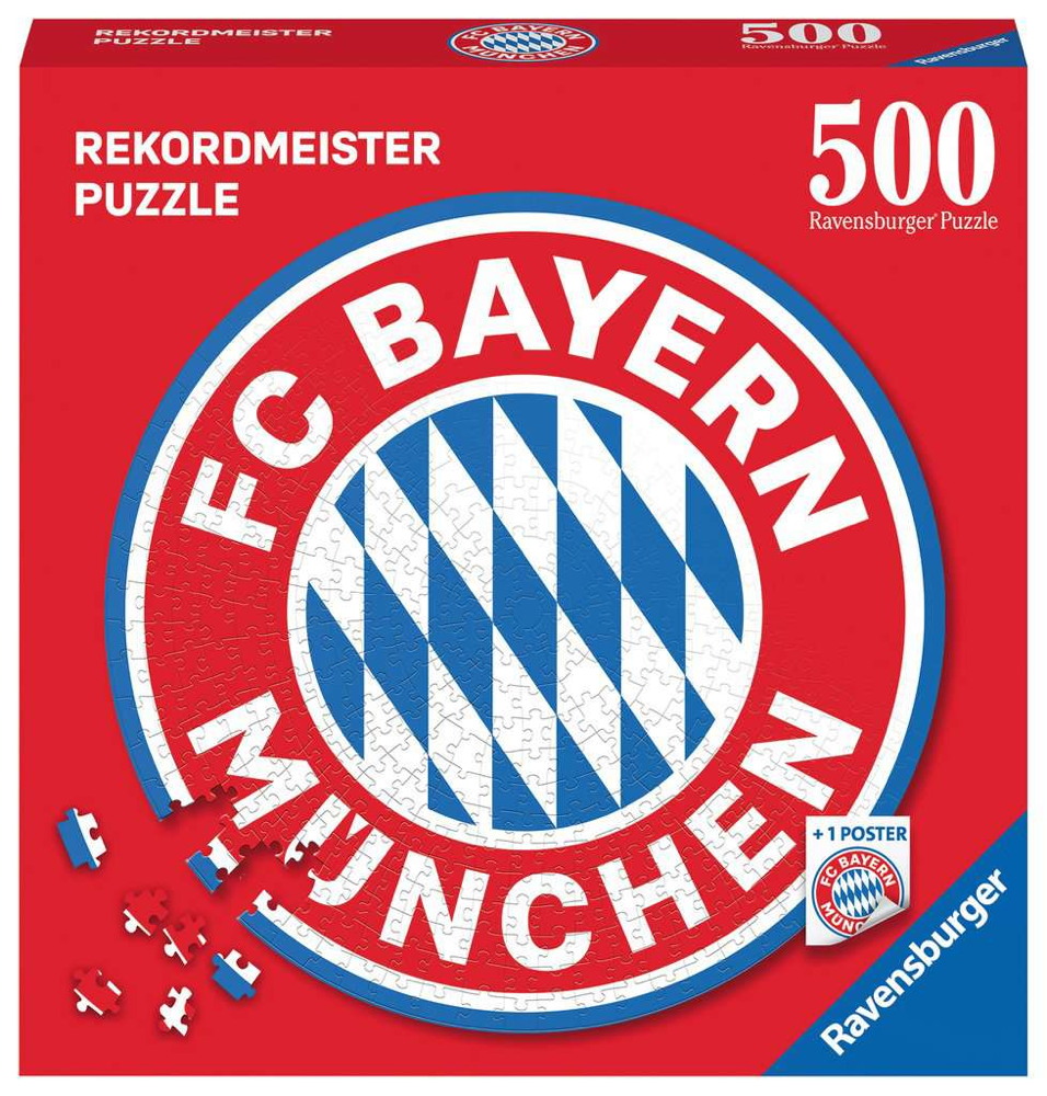 500 Teile Ravensburger Puzzle rund FC Bayern München Logo 17452