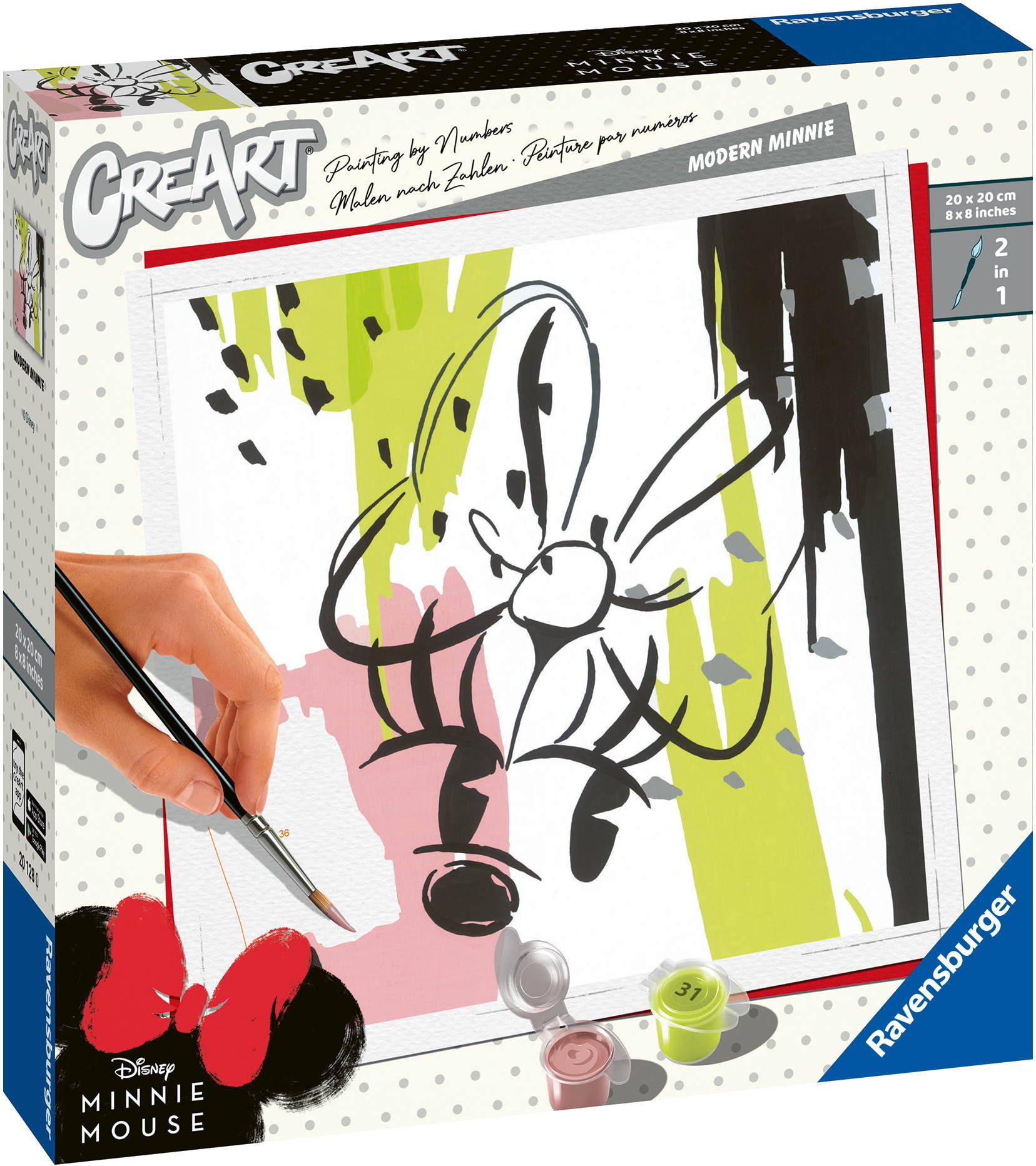 Ravensburger Malen nach Zahlen CREART Trend Serie Quadratisch Modern Minnie 20128