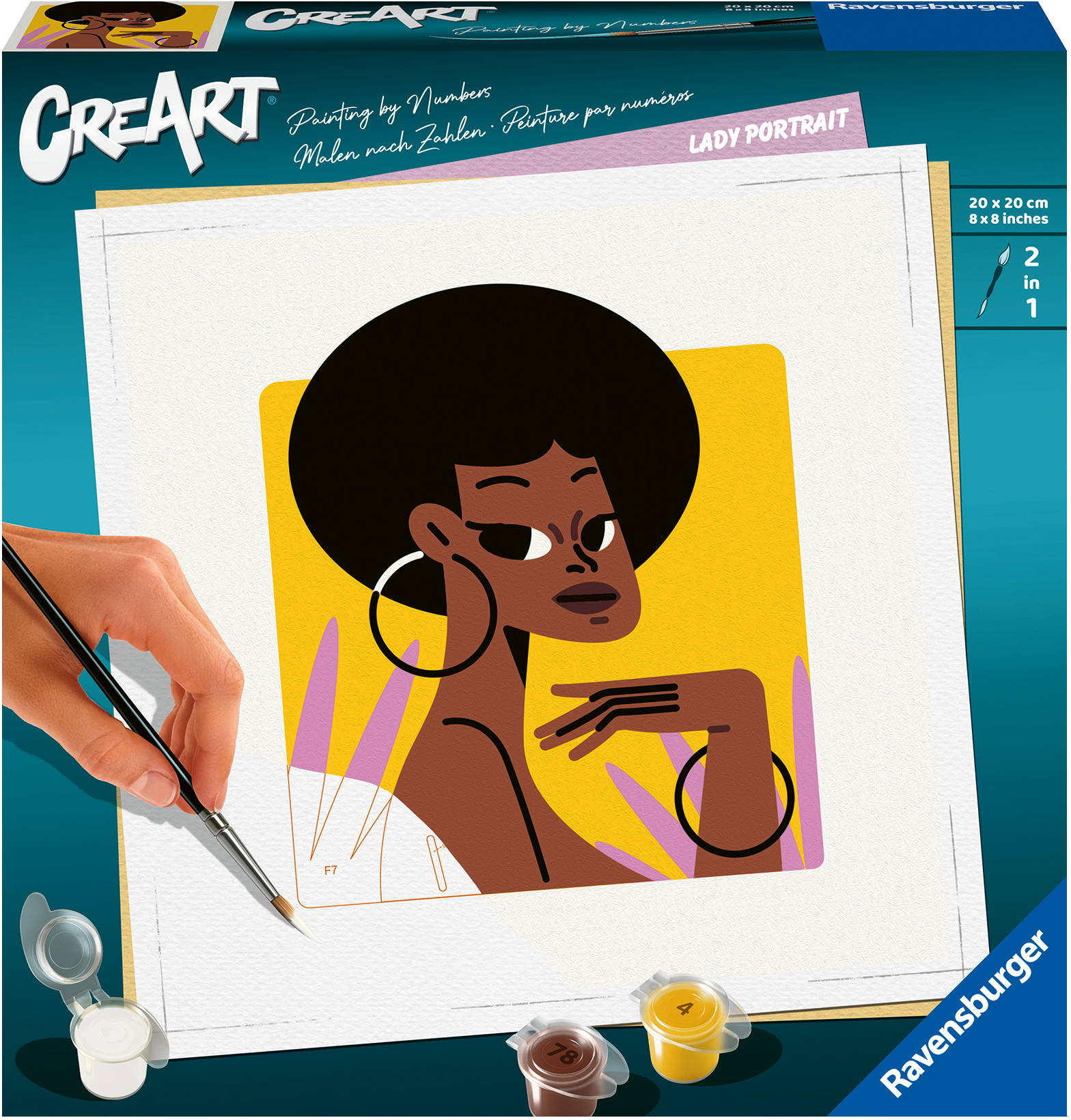 Ravensburger Malen nach Zahlen CREART Trend Serie Quadratisch Adults Trend Damenportrait 23669