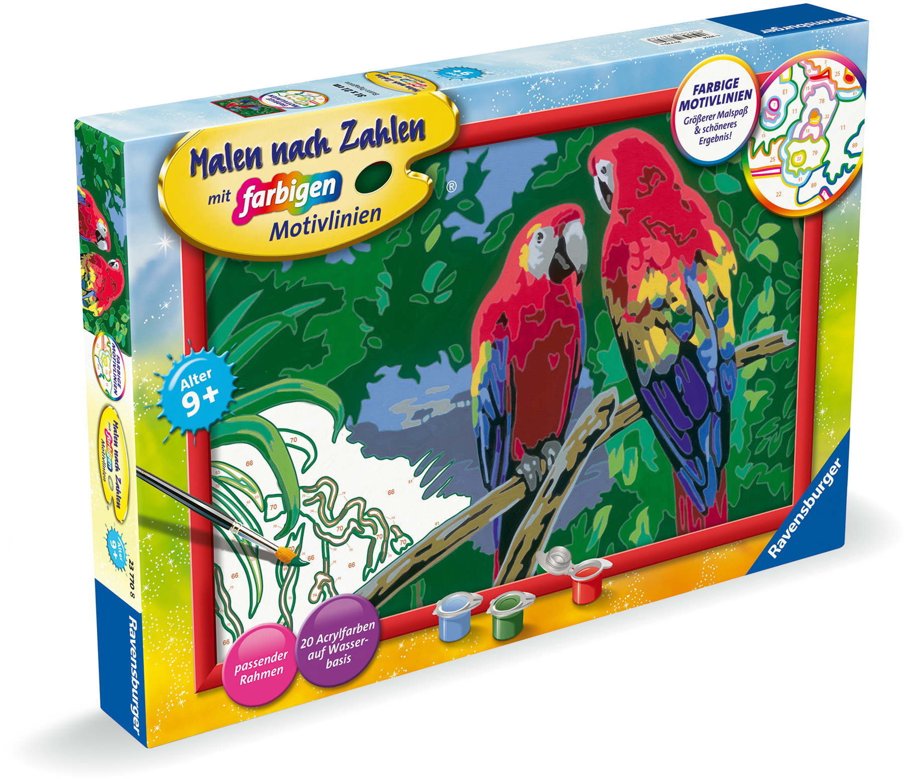 Ravensburger Malen nach Zahlen CREART Classic Serie C Bunte Papageien 23770