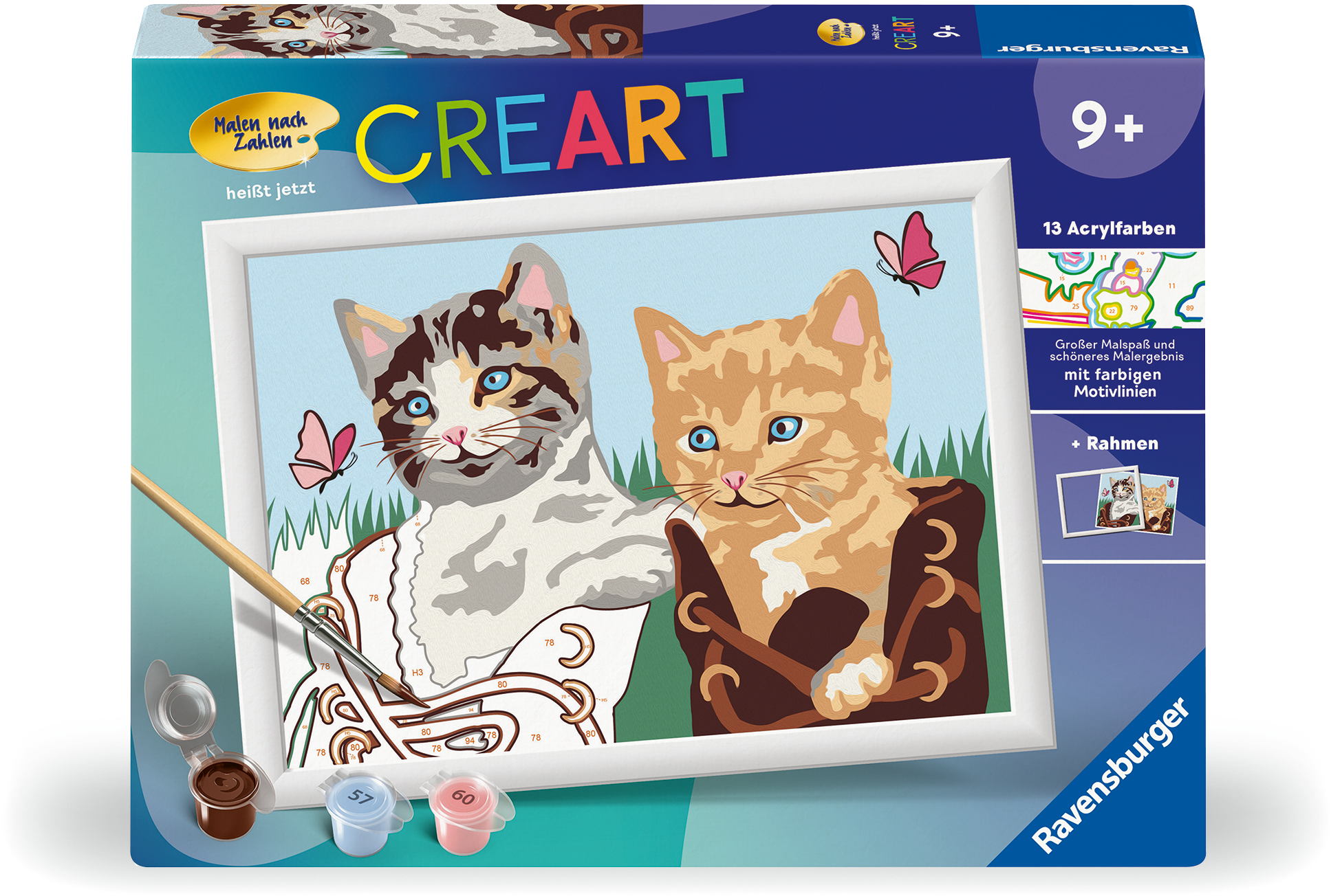 Ravensburger Malen nach Zahlen CREART Trend Serie D K�tzchen in Stiefeln 23955