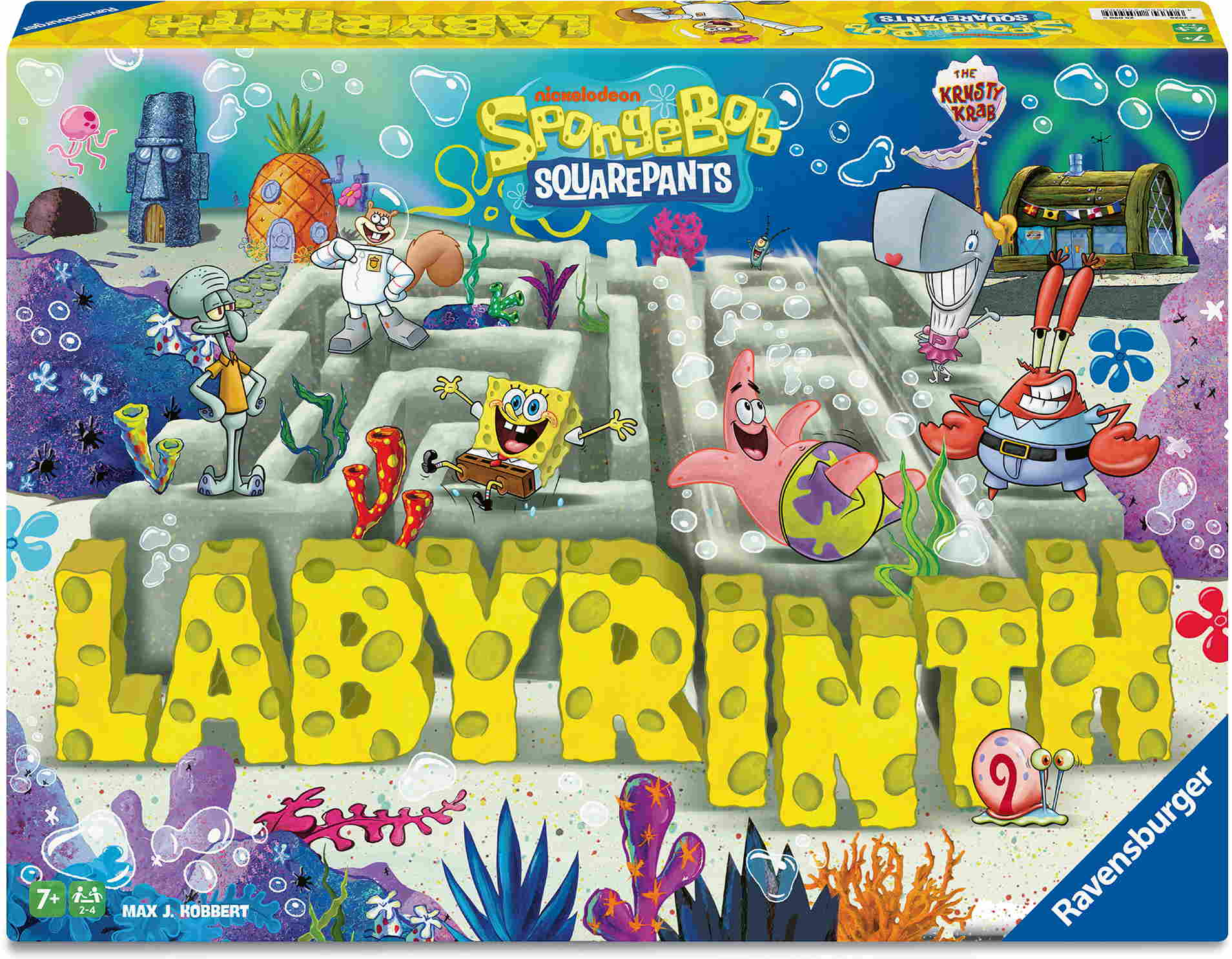 Ravensburger Familienspiel Such- und Schiebespiel SpongeBob Labyrinth 25090