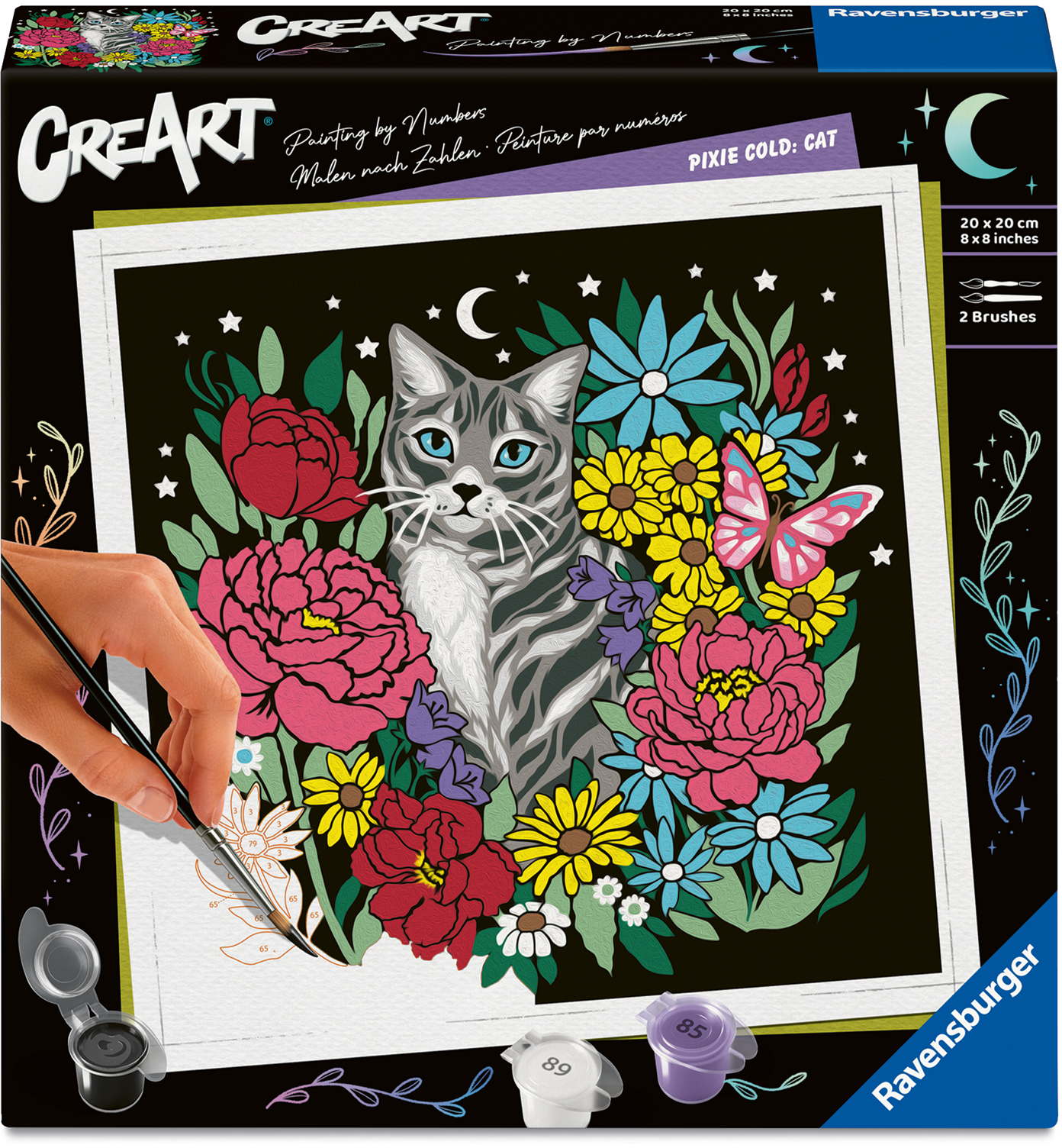 Ravensburger Malen nach Zahlen CREART Trend Serie Quadratisch Adults Trend Pixie Cold Katze 25855