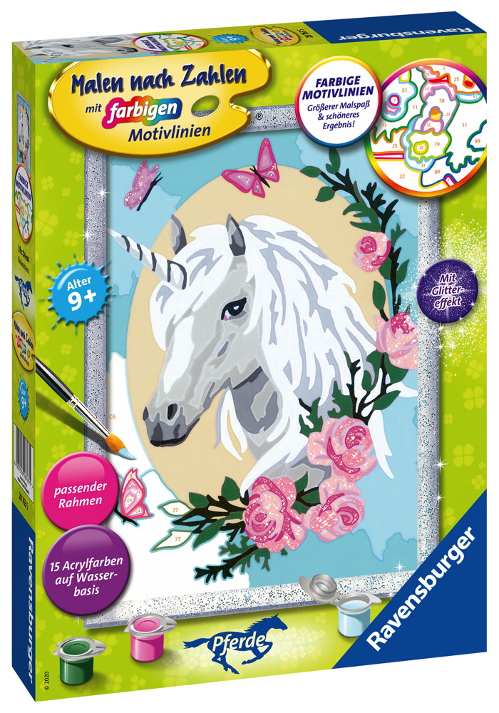 Ravensburger Malen nach Zahlen Classic Serie D Pferde Einhorntraum 28763