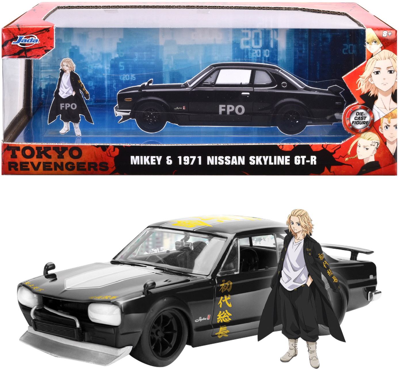 Jada Modellauto Hollywood Rides Tokyo Revengers 1971 Nissan Skyline GTR mit Figur 1:24 253255064