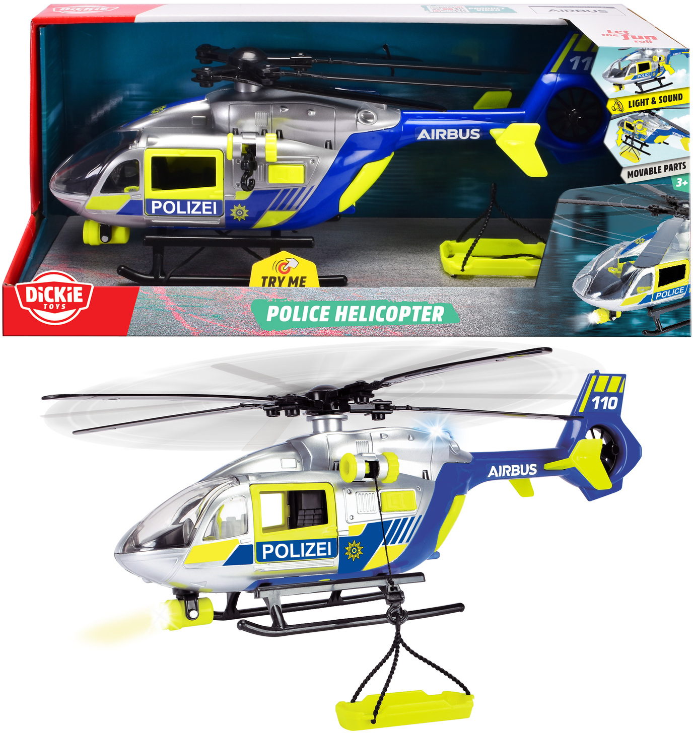 Dickie Spielfahrzeug Helikopter Go Real / SOS Police Helicopter Polizei 203716028