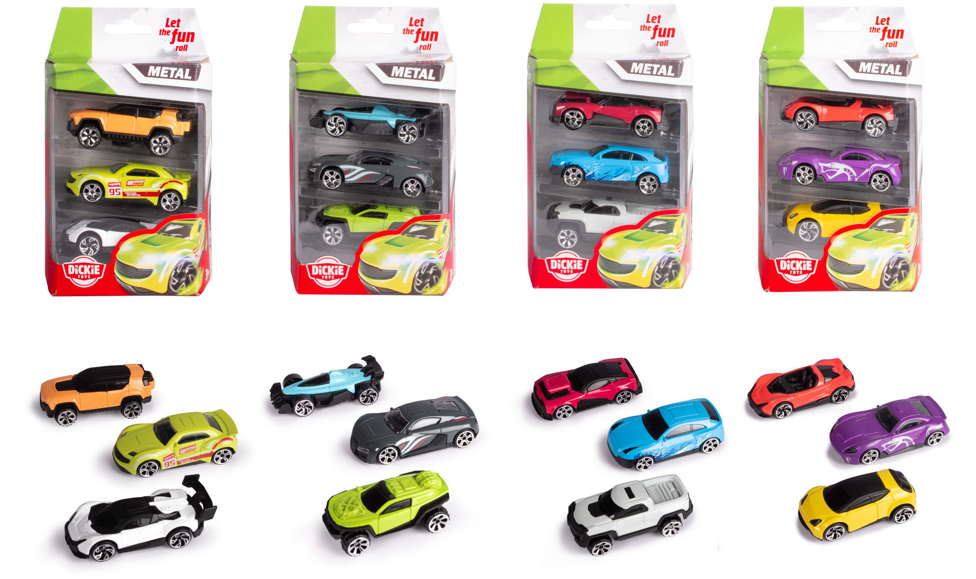 Dickie Spielfahrzeug Go Action / Play & Store Die-cast Vehicles 3er Pack zufällige Auswahl 203331000