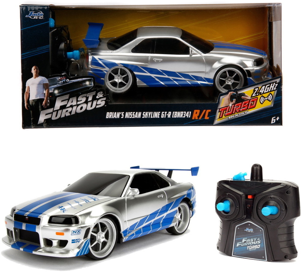 Jada ferngesteuertes Auto Hollywood R. RC Fast & Furious Nissan Skyline GTR 1:24 9399371314R01
