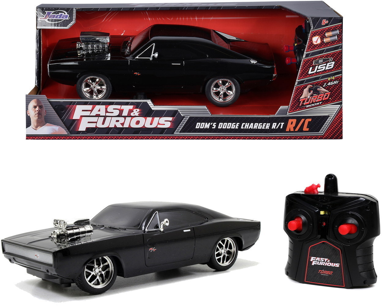 Jada ferngesteuertes Auto Hollywood R. RC Fast & Furious 1970 Dodge Charger 1:16 9397584314R04