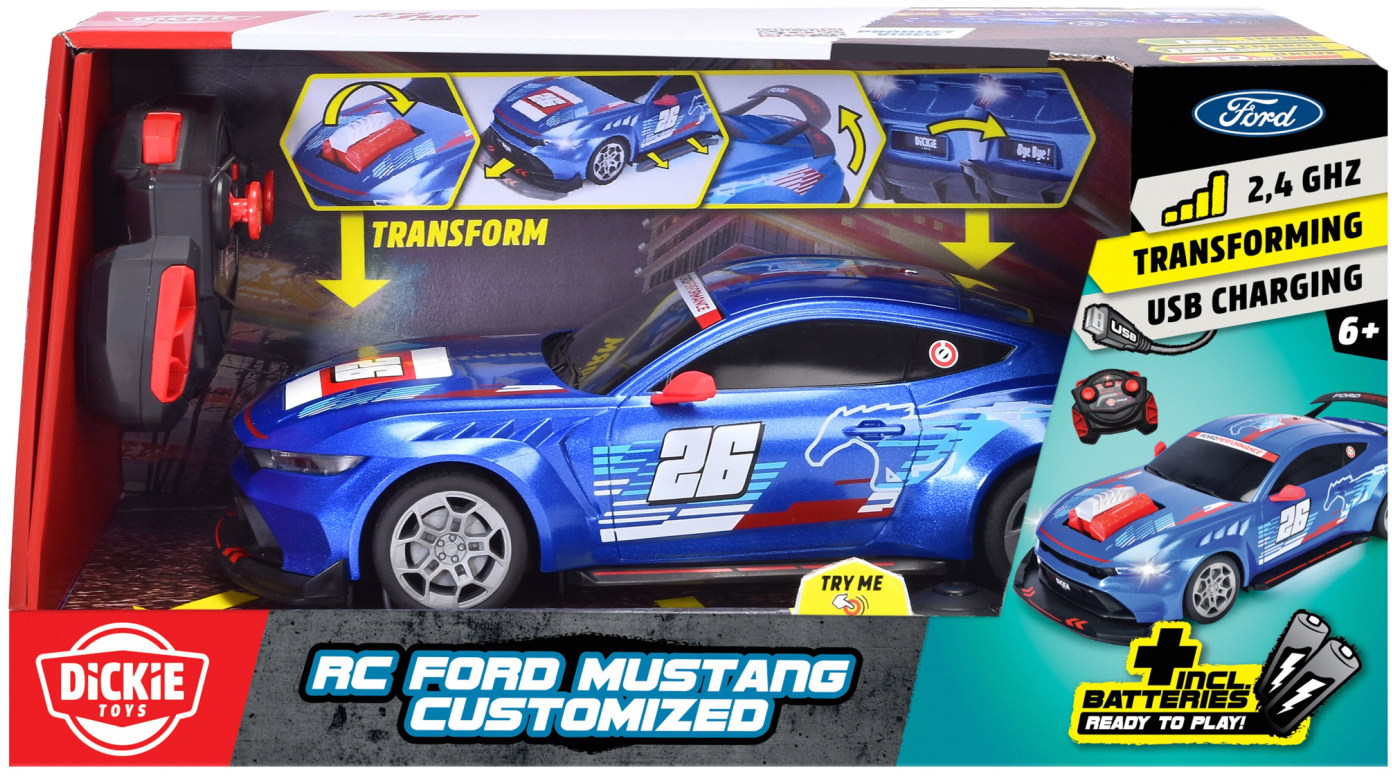 Dickie ferngesteuertes Fahrzeug Auto Go Crazy RC Ford Mustang Customized 201105014
