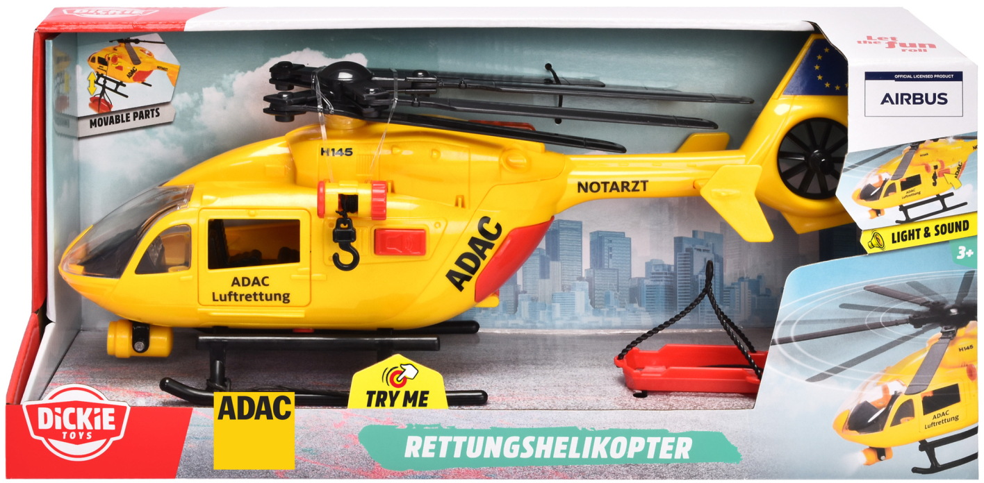 Dickie Spielfahrzeug Helikopter Go Real / SOS Police ADAC Rettungshelikopter 203746020