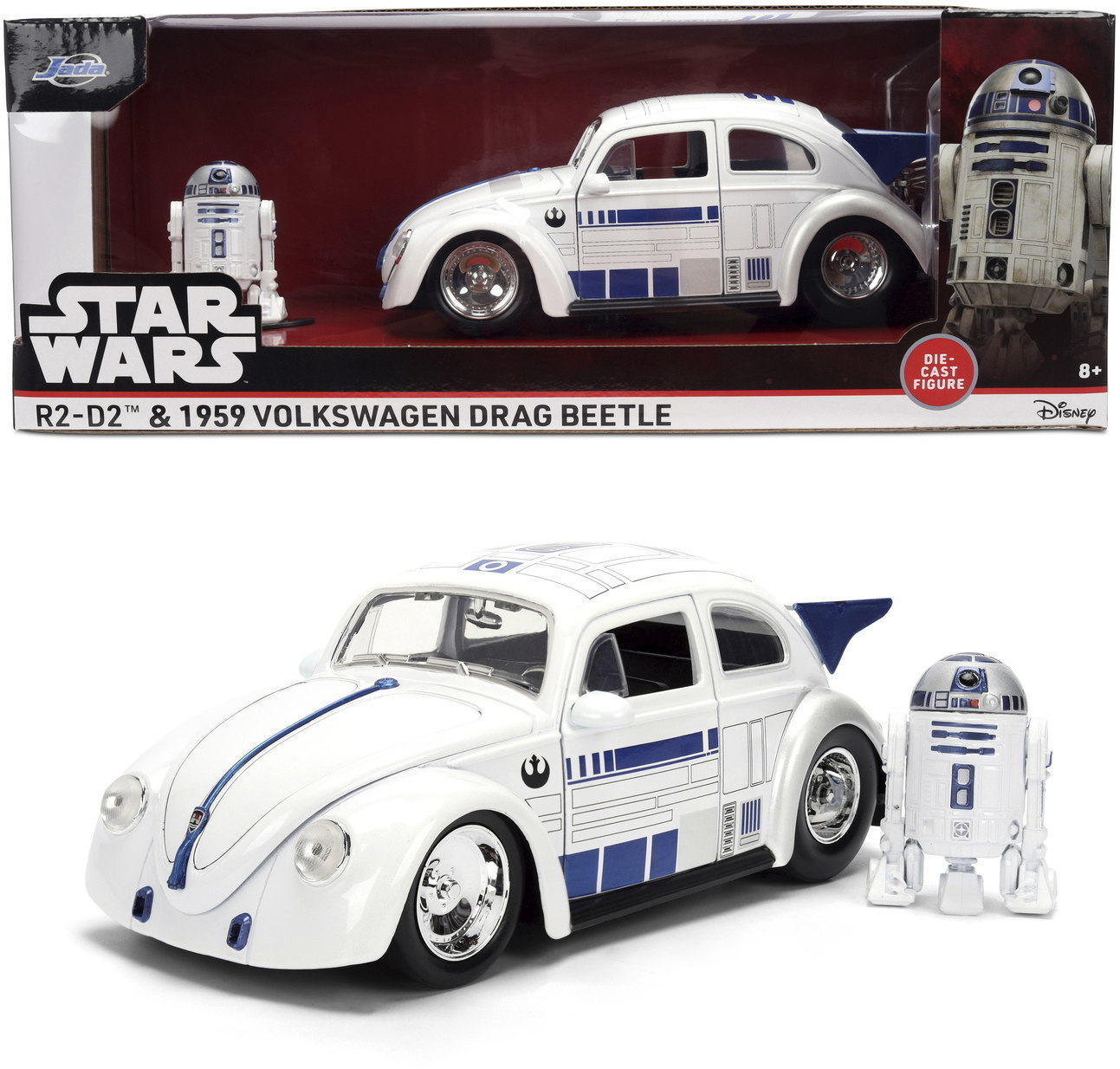 Jada Modellauto HR Star Wars R2D2 1959 VW Drag Beetle 1:24 mit R2-D2 Figur 9336912314R00