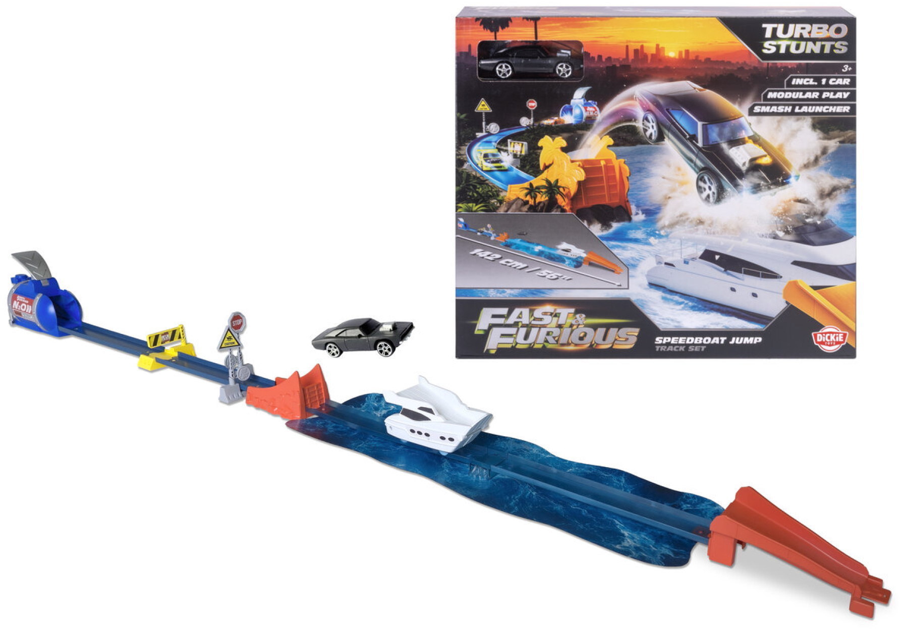 Dickie Spielfahrzeug Spielset Fast & Furious Speedboat Jump 203204002