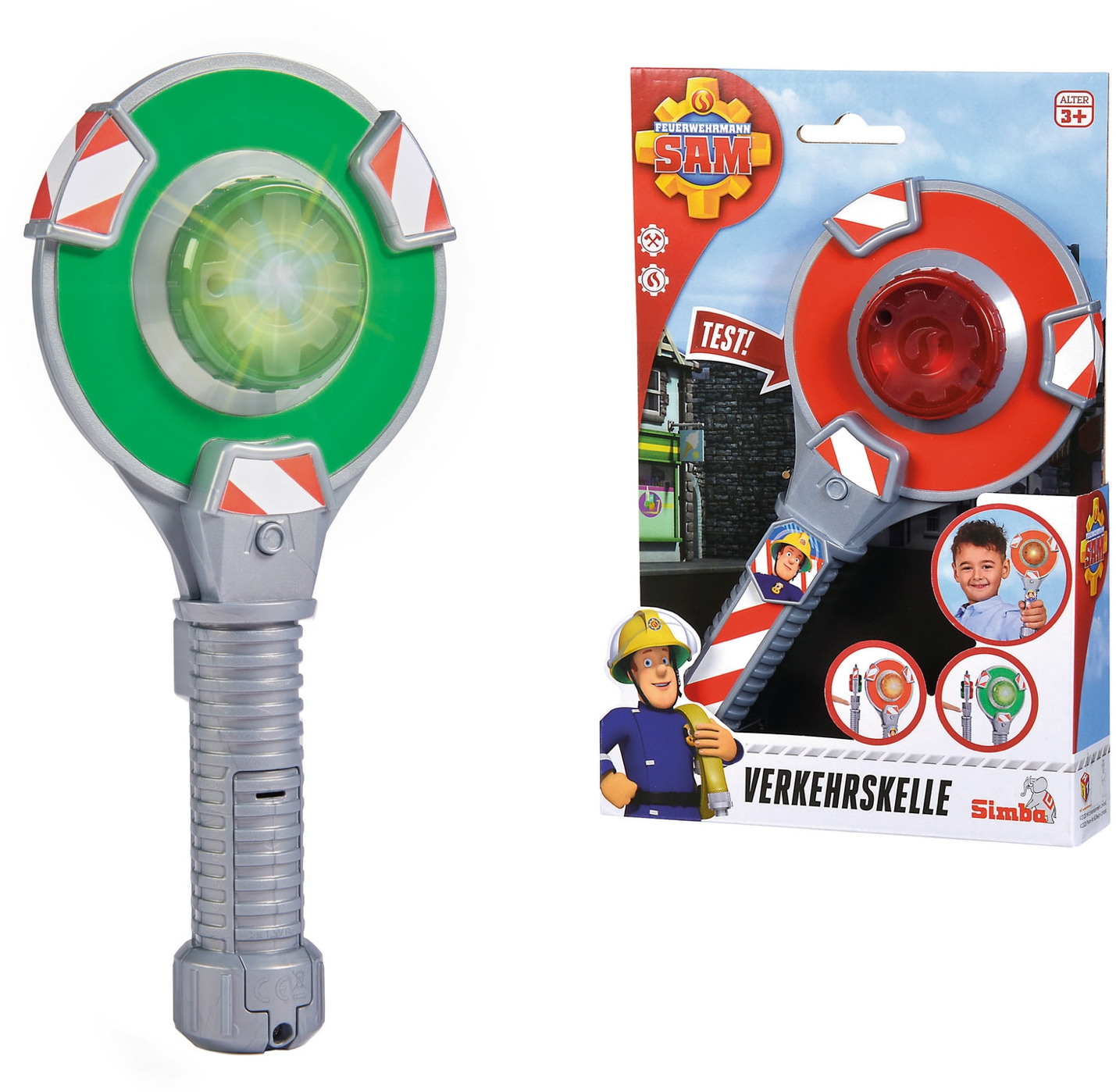 Simba Spielzeug Spielwelt Feuerwehr Feuerwehrmann Sam Verkehrskelle mit Lichtfunktion 109252440