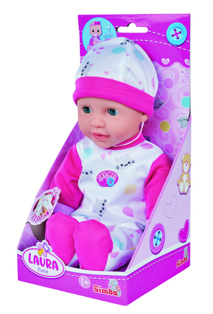 Simba Puppe Babypuppe Laura Cutie niedlich mit Sound 105140004