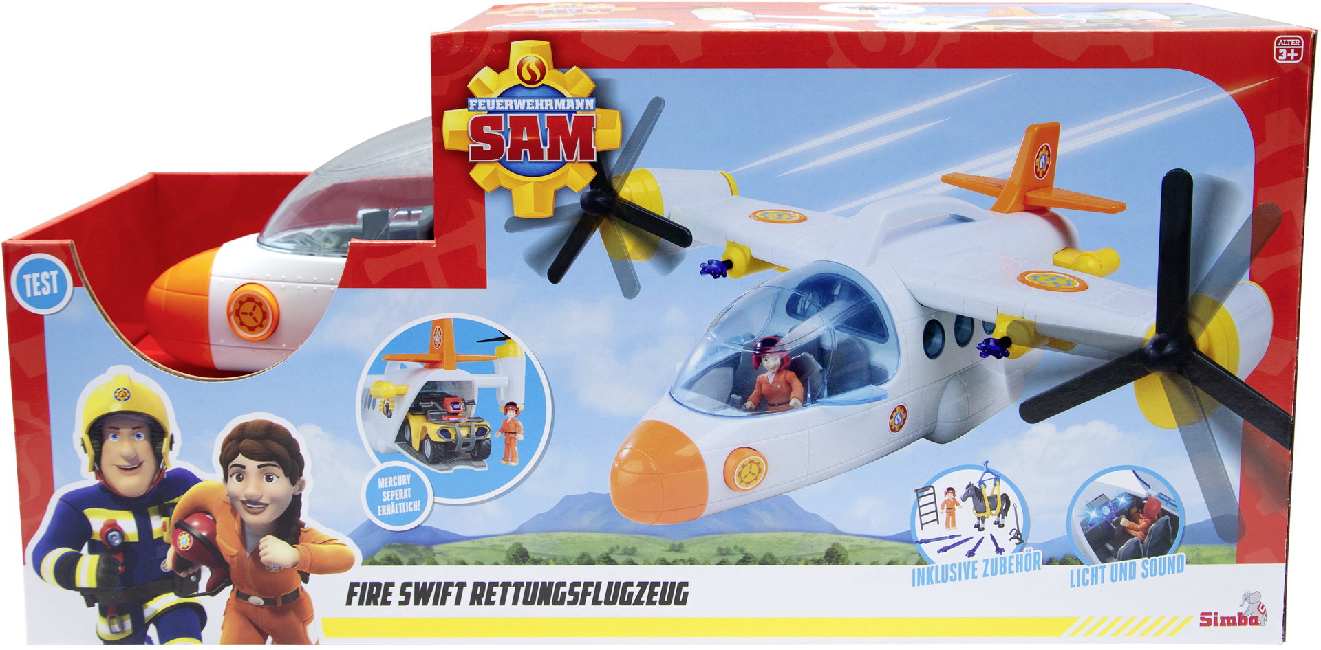 Simba Spielfahrzeug Feuerwehr Flugzeug Feuerwehrmann Sam Fire Swift Rettungsflugzeug 109252615