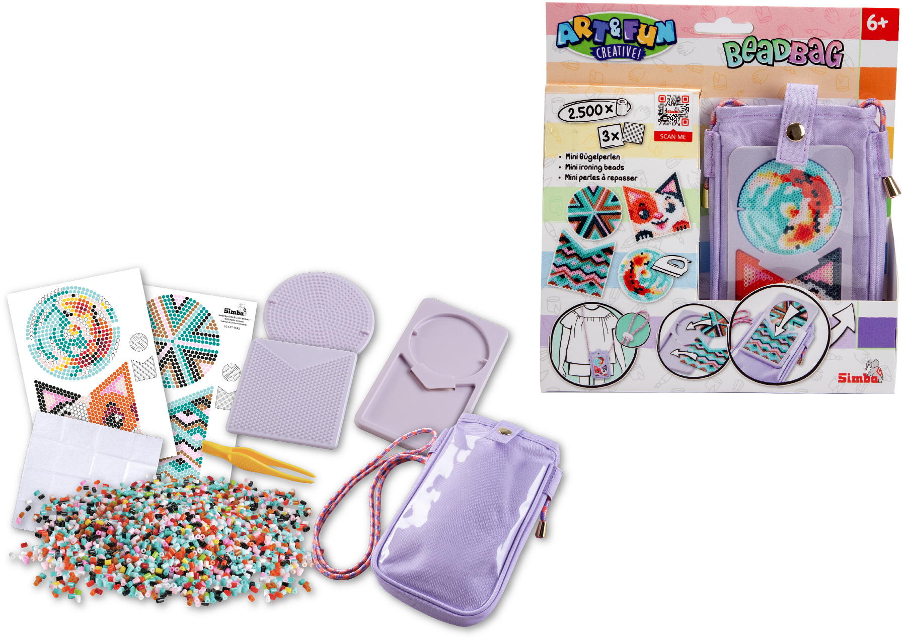Simba Spielzeug Kreativ Perlen ART & FUN 2500 B�gelperlen Beadbag Mobile 106374698