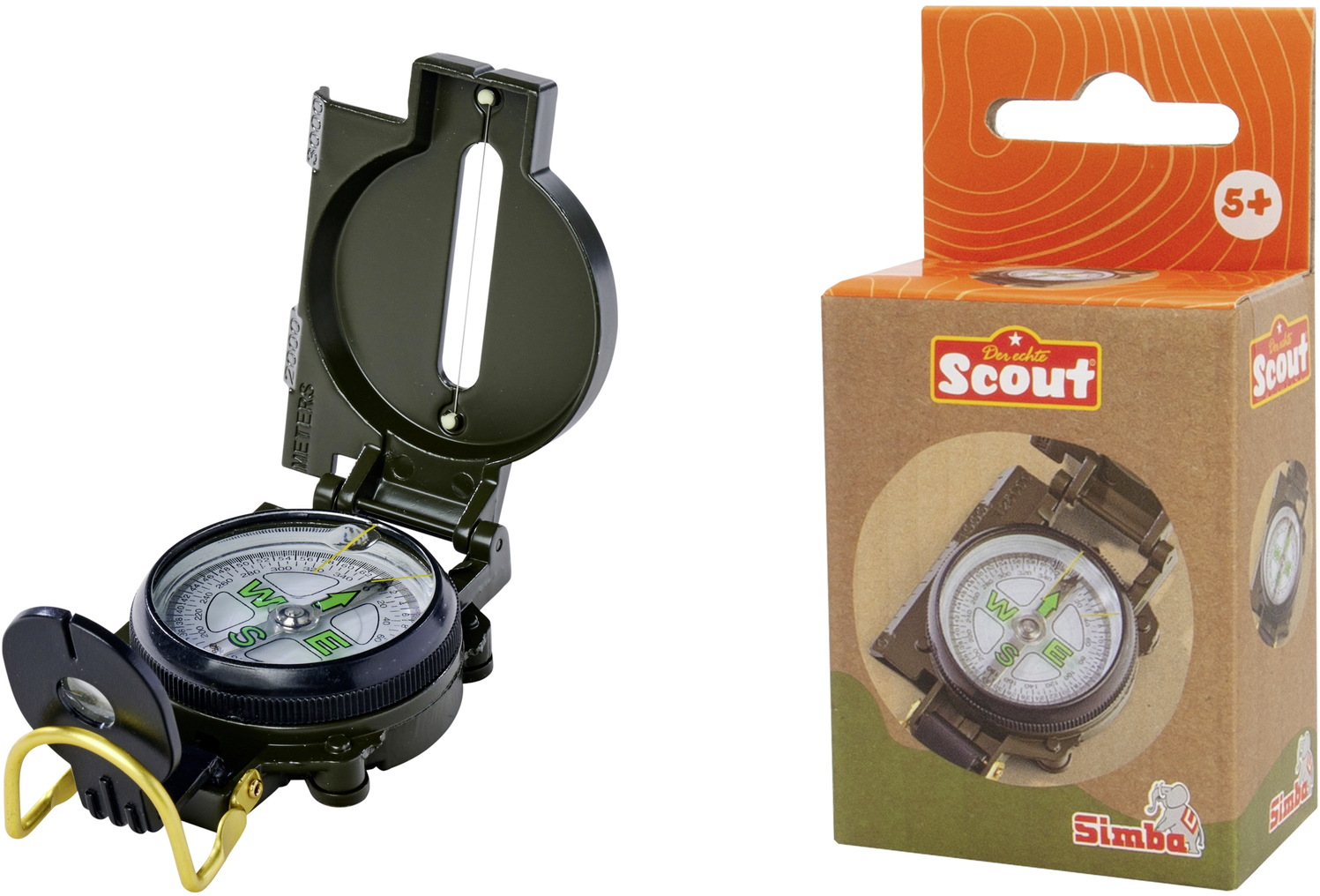 Simba Outdoor Forschen und Entdecken Scout Kompass Metallgehäuse 109452665