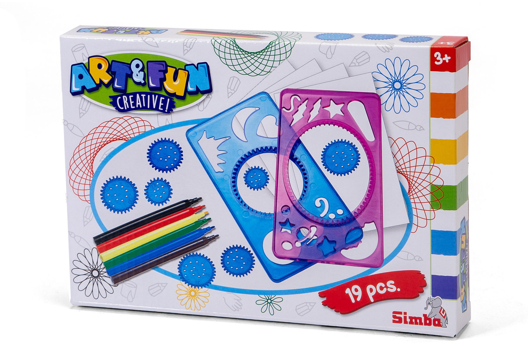 Simba Spielzeug Malen ART & FUN Malschablonen, Schablonenräder mit Stiften 106334750