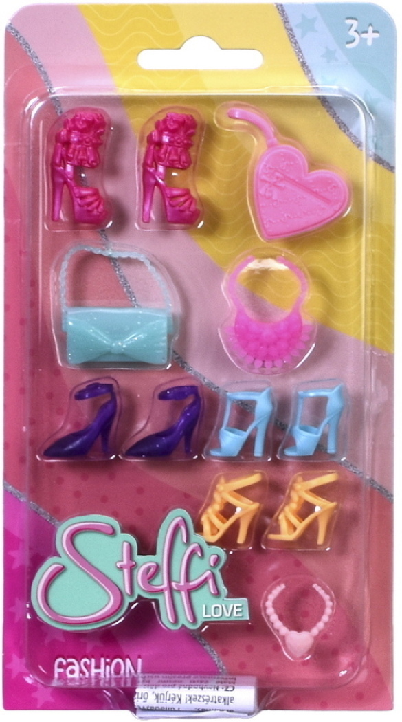 Simba Puppe Steffi Love Fashion Set 12 Teile Schuhe, Handtaschen, Halskette 104663908
