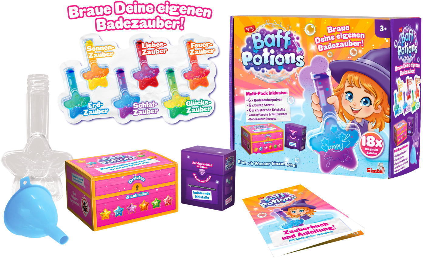 Simba Badewanne Wasser Baff Potions Badezauberset Sprudelt, knistert, schäumt, färbt 105950566