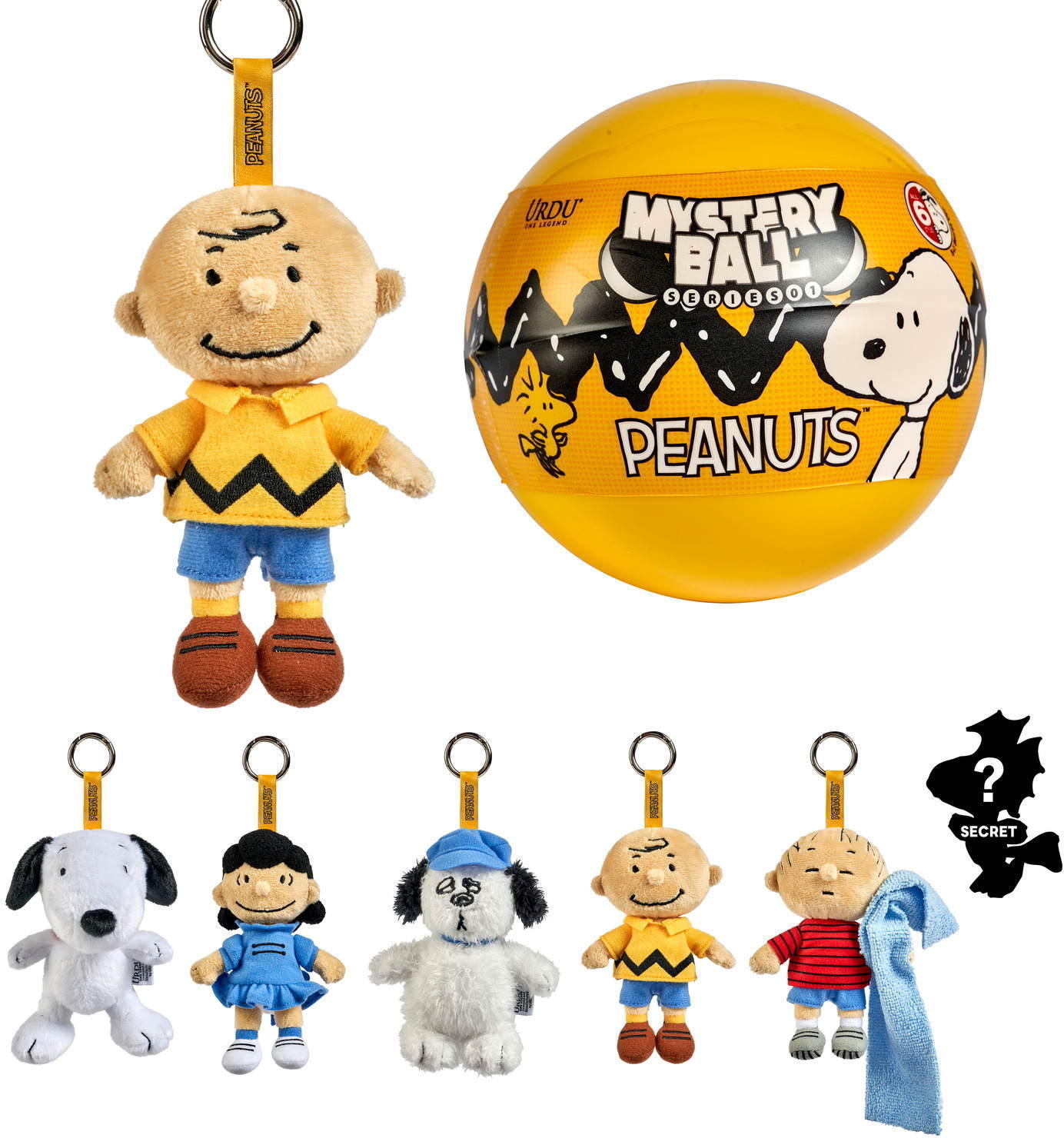 Simba Plüsch Stofftier Schlüsselanhänger Peanuts Mega Blindball 1 von 6 Blind Bag 105950270