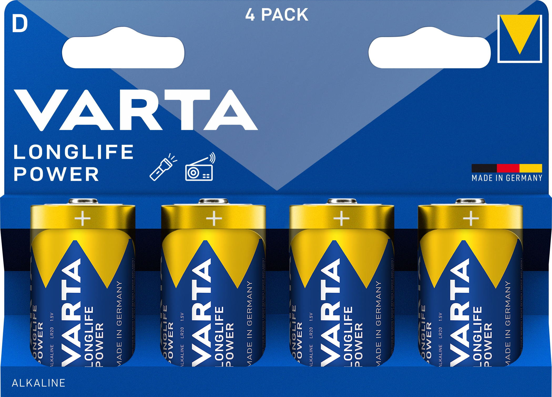 40 Varta 4920 Longlife Power D / Mono Alkaline Batterien im 4er Blister