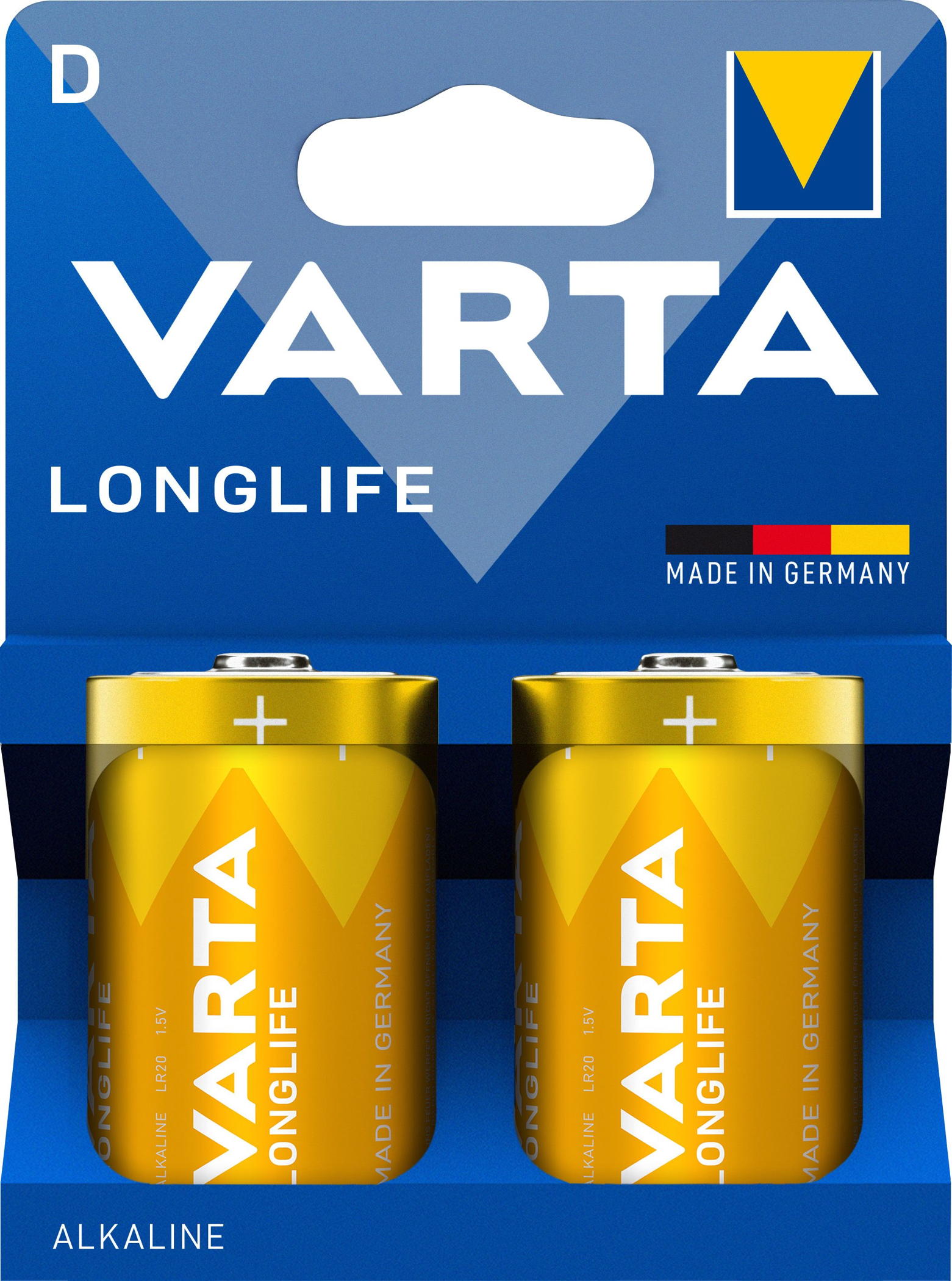 20 Varta 4120 Longlife D / Mono Alkaline Batterien im 2er Blister
