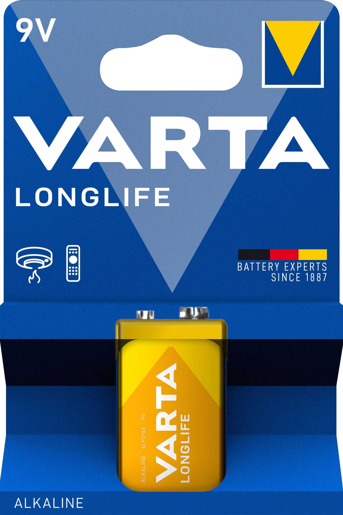 10 Varta 4122 Longlife 9V Block Alkaline Batterien Blister