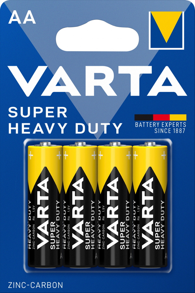 4 Varta 2006 Super Heavy Duty AA / Mignon Zink-Kohle Batterien im 4er Blister