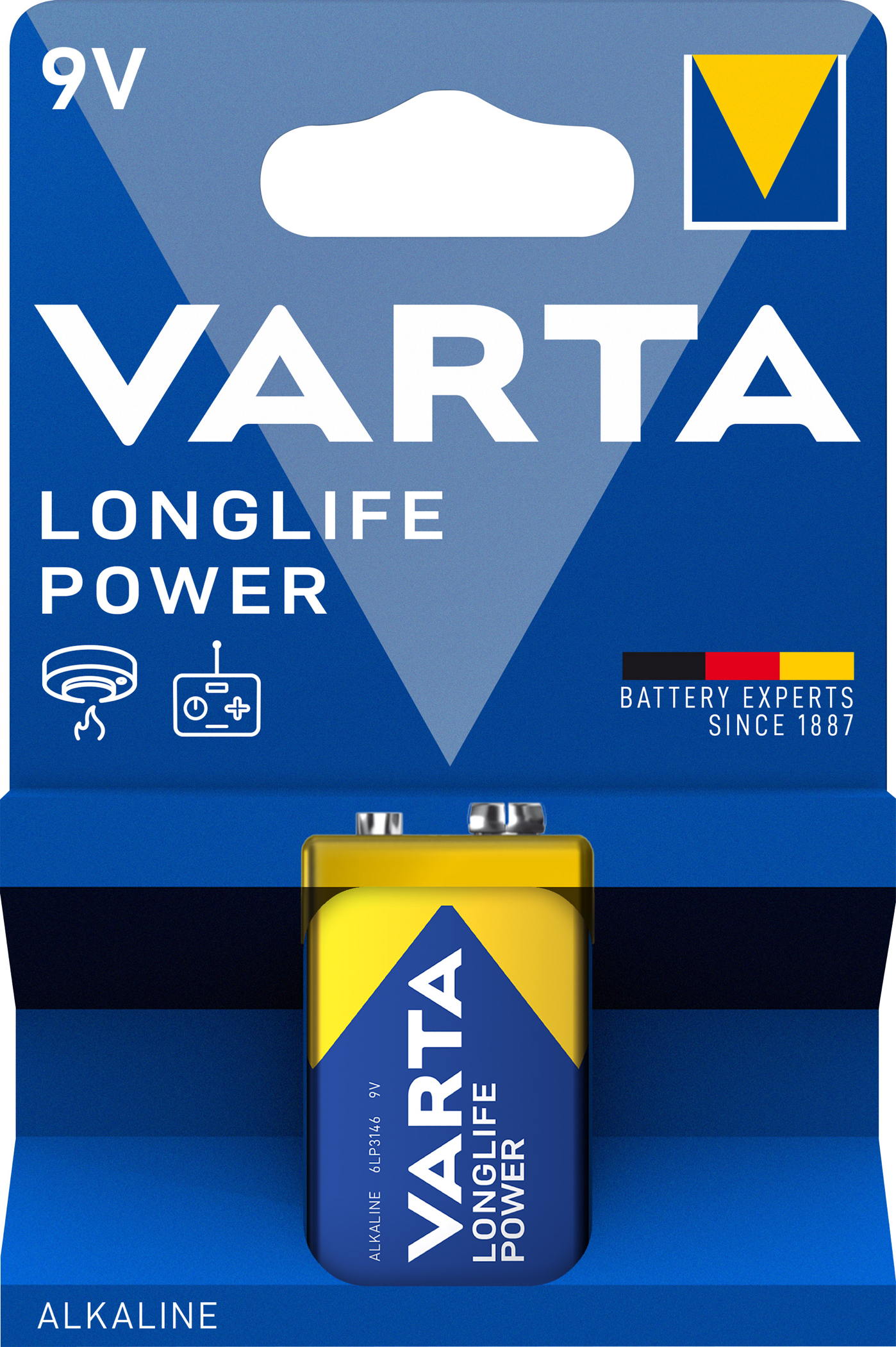 10 Varta 4922 Longlife Power 9V Block Alkaline Batterien Blister